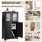 Costway Bathroom Floor Storage Cabinet Kitchen Cupboard w/Doors&Adjustable Shelf Black\Brown